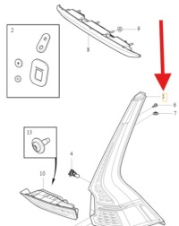 фото thumb №1, Лампа задня права volvo xc60 2018- оригінальний номер 32228915
