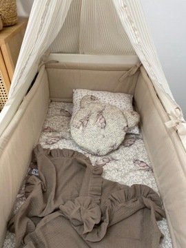 Защитник на всю кровать, 360 см, пыльно-розовый.