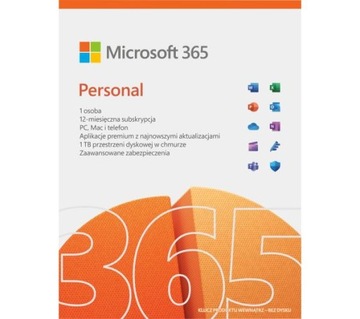 Microsoft 365 Personal PL P10, 1 год, 1 пользователь/5 устройств, коробка без носителей для Win/Mac