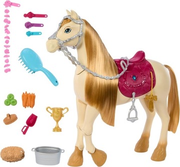 BARBIE KONIK KOŃ INTERAKTYWNY tańczy, z dźwiękami + akcesoria do stylizacji