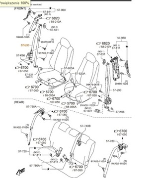 фото thumb №5, Pas безпеки, натягувач оригінальний номер mazda 2 dj, mazda cx-3 dk db2p57l30c
