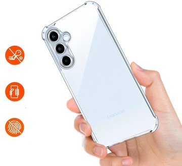 КОМПЛЕКТ ЧЕХОЛА ДЛЯ SAMSUNG A35 5G ANTI SHOCK CASE ПРОЗРАЧНЫЙ КОРПУС + СТЕКЛО 3 ШТ.