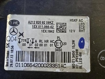 фото thumb №15, Mercedes w212 рестайлинг led полный led a2128209259 лампа передняя перед правая