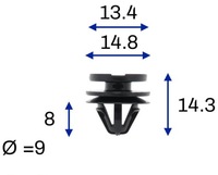 фото thumb №2, Клипса клипса крепление накладки крыла bmw z4 e86 mini r50 r52 r53 7130702516
