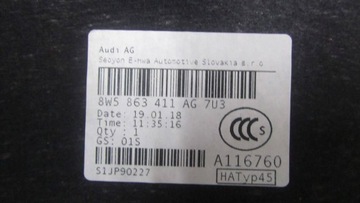 фото thumb №5, Audi a4 b9 sedan полка багажника 8w5863411 15-