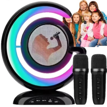 БЕСПРОВОДНОЙ НАБОР КАРАОКЕ ДЛЯ ДЕТЕЙ BLUETOOTH ДИНАМИК + 2 МИКРОФОНА