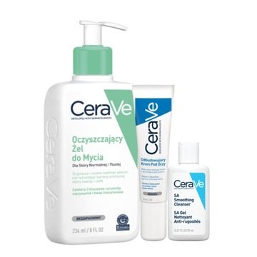 CeraVe Очищающий гель для стирки 236 мл, регенерирующий крем для глаз 14 г