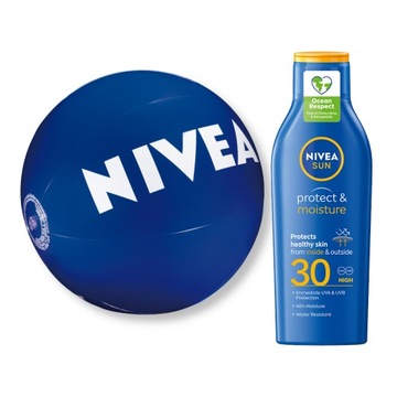 NIVEA SUN PROTECT&MOISTURE Balsam przeciwsłoneczny SPF30 200ml + Piłka