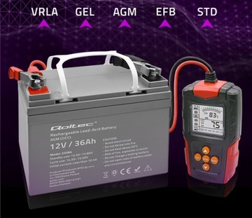 Цифровой тестер GEL VRLA EFB STD 12V/24V 3AH-200AH Метр аккумулятор