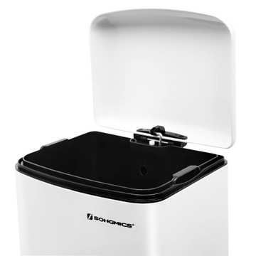 SONGMICS Контейнер для мусора с педалью, сталь, с крышкой, Soft-Close 30л