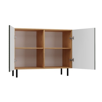 KOMODA 100 cm SZAFKA NOWOCZESNA POJEMNA PÓŁKI DRZWI LAMELE ARTISAN ZIELEŃ