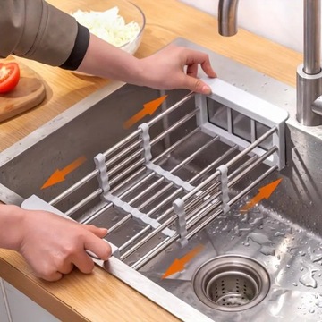 Корзина для мойки сушка для посуды фрукты овощи ЧЕРНАЯ 28,5-46,5х22,5см