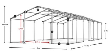 Namiot Pawilon Handlowy 6x16m Mocny DAS 560 W