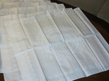 НОВЫЙ НАБОР ИЗ 6 БЕЛЫХ САЛФЕТОК DAMASK 100% ХЛОПОК №2