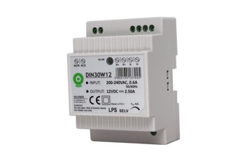Блок питания 30Вт 12В 2,5А на DIN рейку POS Power DIN30W12
