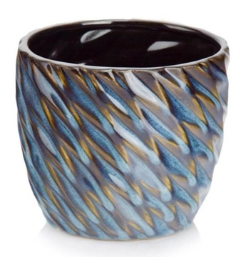 Osłonka Doniczka Ceramiczna 14x13 cm niebieska