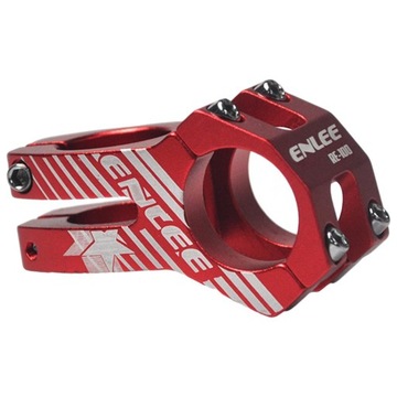Wspornik rowerowy MTB 31,8 mm ze stopu aluminium 45 mm krótki do elementu roweru szosowego czerwony
