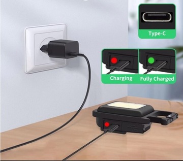 Металлическая лампа-брелок USB-C 6 Вт, сильная водонепроницаемость