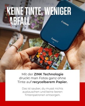 CANON Zoemini 2 Przenośna Drukarka Zdjęć Bluetooth Smartfon Tablet