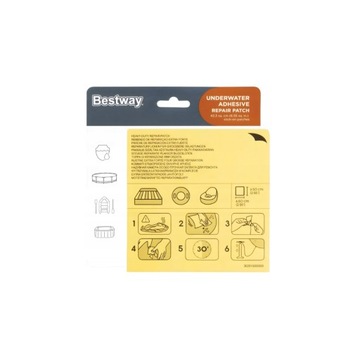 ЗАПЛАТЫ ДЛЯ БАССЕЙНА НАБОР ДЛЯ РЕМОНТА БАССЕЙНА BESTWAY ВОДОНЕПРОНИЦАЕМЫЙ КЛЕЙ 10 шт.
