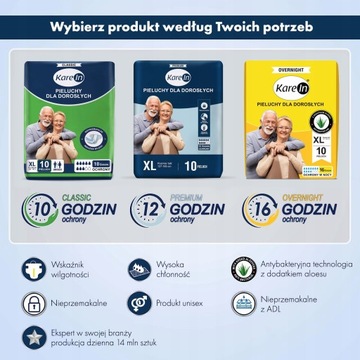 ПОДГУЗНИКИ ДЛЯ ВЗРОСЛЫХ KAREIN OVERNIGHT XL 10 ШТ.