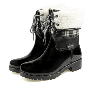 Kalosze damskie ocieplane Rain Way kratka 37