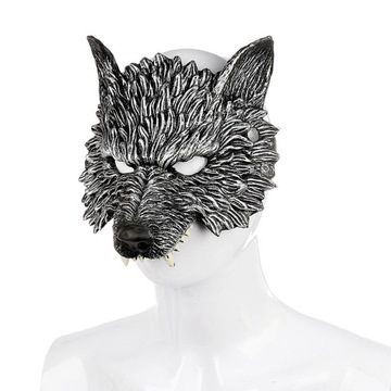 Luxury Wolf Half Face Cosplay Costume Masquerade Accessories Cover Half for
