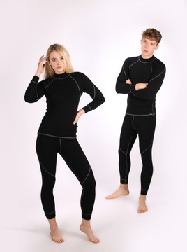 Женская термофутболка C+ из шерсти мериноса, черная 4XL