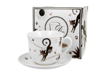 DUO Чашка с блюдцем 450 мл Charming Cats