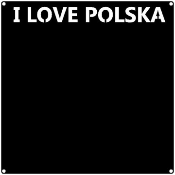 Tablica Metalowa Kwadratowa na MAGNESY TURYSTYCZNE Napis I LOVE POLSKA 30cm