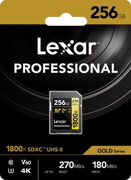 Карта памяти Lexar SDXC 256 ГБ 1800x UHS-II V60