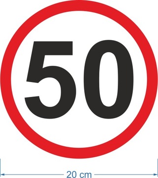 Наклейка Знак SPEED LIMIT 50 км/ч 20 см
