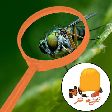 Комплект de-Outdoor Explorer, увеличительное стекло, телескоп, свисток, природный оранжевый