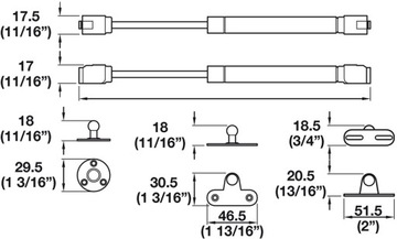 2 x ГАЗОВЫЙ МЕБЕЛЬНЫЙ ПОДЪЕМНИК HAFELE 80N