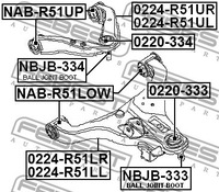 фото thumb №3, 0224-r51ul febest важіль передня верхній ліва nis