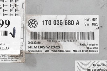 фото thumb №6, Радіо радіопрогравач 1t0035680a cd навігація vw passat b6 05-10