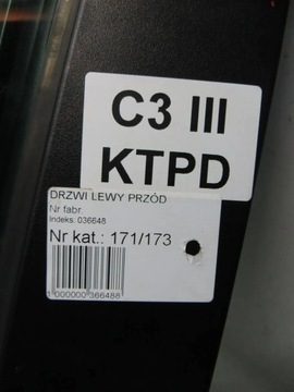фото thumb №7, Citroen c3 iii двері лівий перед корпус піддону 16-