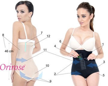 Orirose Wysokie majtki WYSZCZUPLAJĄCE modelujące brzuch z regulacją SIZE +