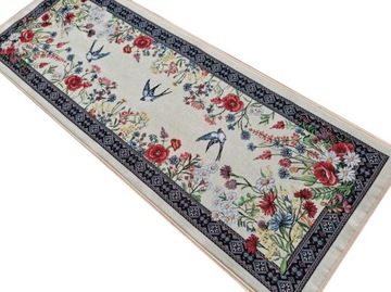 BIEŻNIK NA STÓŁ ŁAWĘ 40x100 cm W KWIATY PTAKI