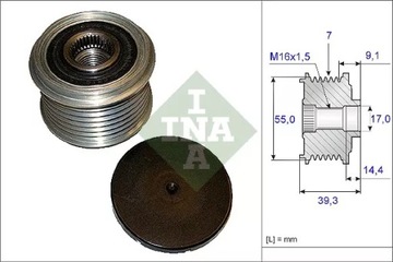 фото thumb №2, 535014210/ina колесо ременное генератора ix55 3,0v6