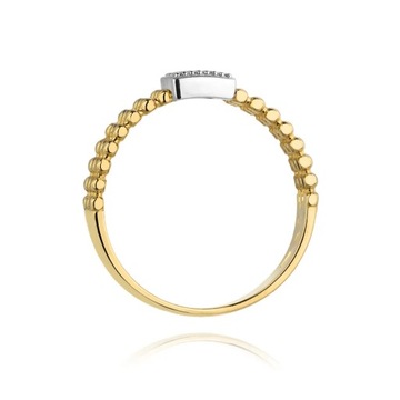 Złoty pierścionek z brylantami 0,08 ct pr. 585 Bi