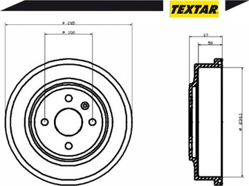 фото thumb №2, Комплект bębnów гальмівних [textar]