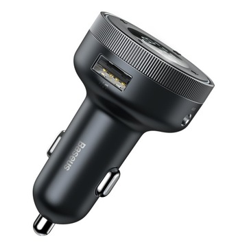 BASEUS TRANSMITER FM BLUETOOTH ŁADOWARKA SAMOCHODOWA USB 2.4A PD TF AUX