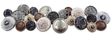 16mm Guziki z herbem 1 sztuka kolor SREBRNE/CZARNY K374 0520