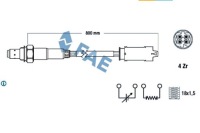 Купить Fae датчик лямбда-зонд liczba трубопровод 4, 800mm bmw 3, фото thumb