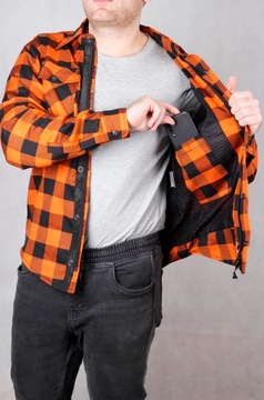 KOSZULA MOTOCYKLOWA HUSAR BLUZA z KEVLAREM męska orange