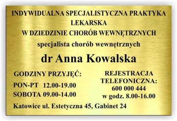 tablica TABLICZKA GABINET STOMATOLOGICZNY 295x260