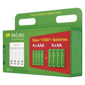 EMOS Ładowarka akumulatorowa GP Eco E411 + 4× AA 2100 + 4× AAA 800 B51418