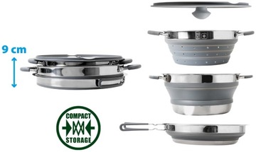 GARNKI TURYSTYCZNE SKŁADANE SILIKON BRUNNER VOLCANO PASTA AL VOLO 24 cm
