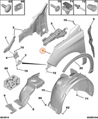 фото thumb №16, Citroen ds4 крыло правый передний 7841cc оригинал